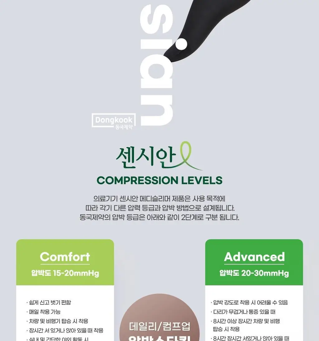 [의료기기] 센시안 압박스타킹 2종 택1(데일리) 상세페이지 3
